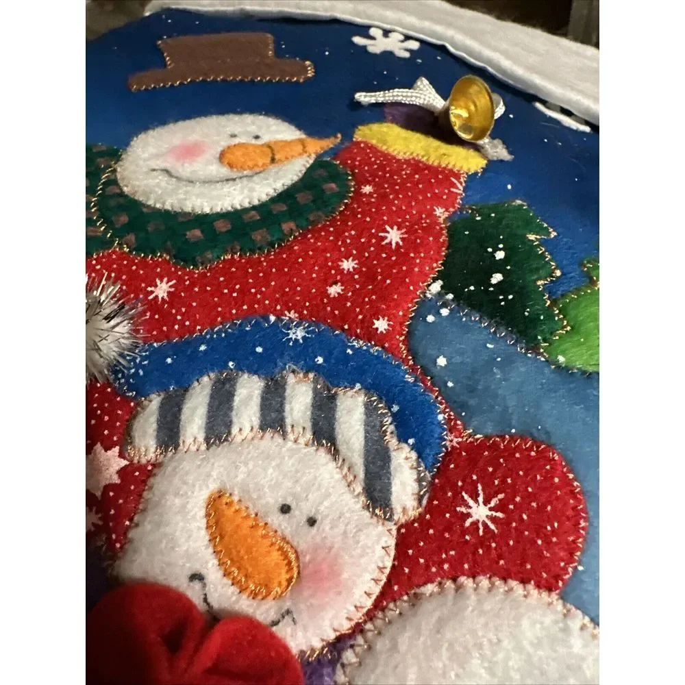 Lot of 4 3D Snowman Sleigh Bird House Christmas Stockings Penguin EUC